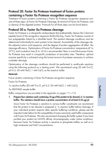 Protocol 20. Factor Xa Protease treatment of fusion proteins