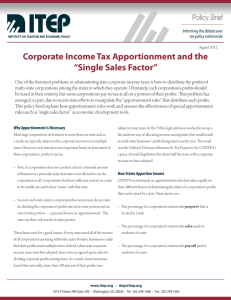Single Sales Factor - The Institute on Taxation and Economic Policy