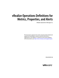 vRealize Operations Definitions for Metrics, Properties, and Alerts