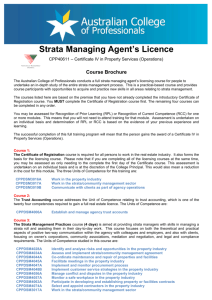 Strata Managing Agent`s Licence - Australian College of Professionals