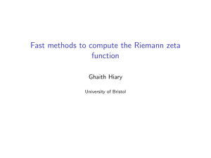 Fast methods to compute the Riemann zeta function