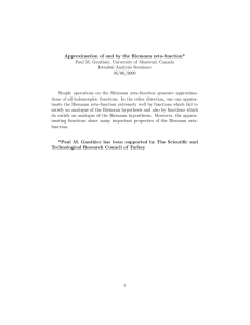 Approximation of and by the Riemann zeta!function Paul M. Gauthier