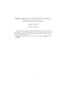 Mellin transforms and the functional equation of the Riemann Zeta