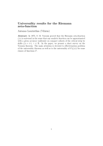Universality results for the Riemann zeta