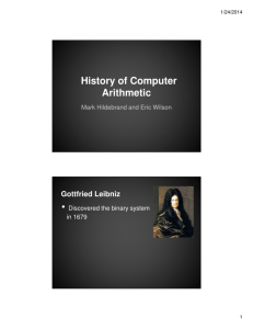 History of Computer Arithmetic