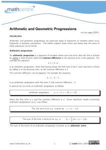 Arithmetic and Geometric Progressions