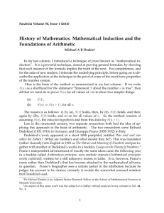History of Mathematics: Mathematical Induction and the Foundations