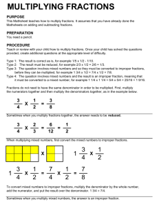 multiplying fractions - Society for Quality Education