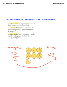 EBT Lesson 4-6: Mixed Numbers & Improper Fractions