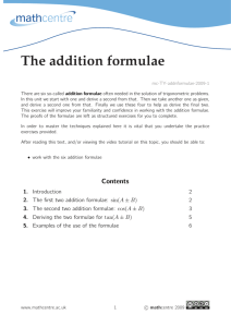 The addition formulae