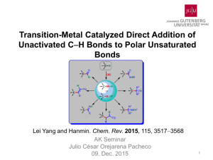 Transition-Metal Catalyzed Direct Addition of Unactivated C