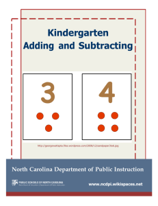 Kindergarten Adding and Subtracting - NC Mathematics