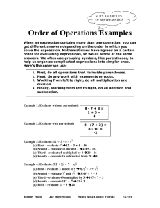 Order of Operations Examples