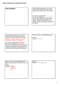 Order of Operations & Substitution Notes