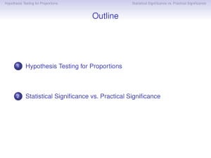 Hypothesis Testing for Proportions