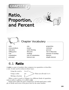 Ratio, Proportion, and Percent