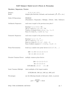 SAT Subject Math Level 2 Facts & Formulas