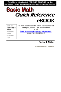 Basic Math Quick Reference eBook - Alamosa