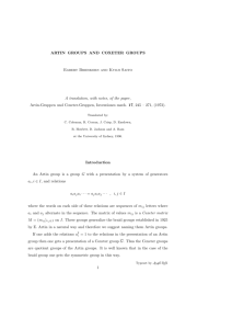 ARTIN GROUPS AND COXETER GROUPS Egbert Brieskorn and