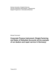 Corporate Finance Instrument: Single-Factoring and Sales