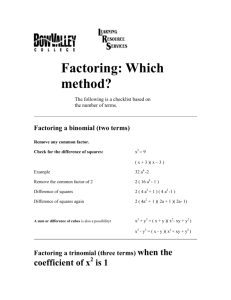 Factoring: Which method?