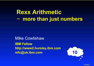 Rexx Arithmetic - The Rexx Language Association