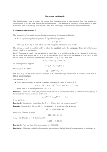 Notes on arithmetic