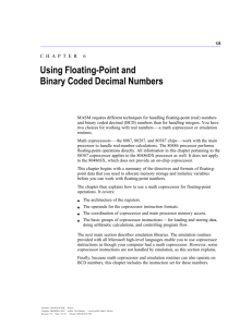 Chapter 6: Using Floating-Point and Binary Coded Decimal Numbers