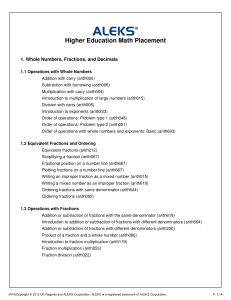 Higher Education Math Placement