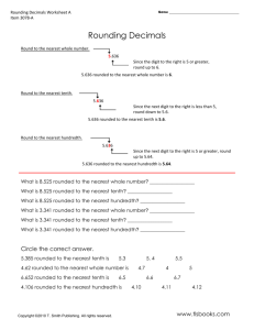 Rounding Decimals Introduction Packet