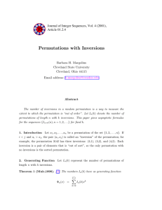 Permutations with Inversions