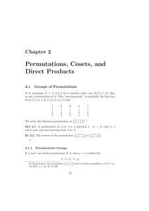 II.8: Groups of Permutations