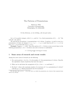 The Patterns of Permutations - Penn Math