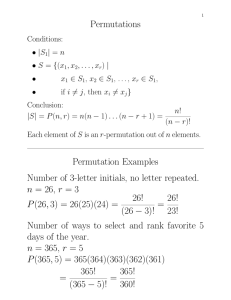 Permutations, Combinations, Binomials