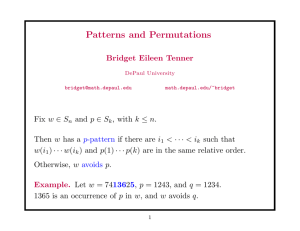 Patterns and Permutations