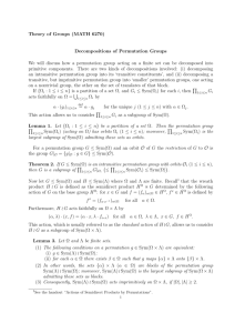 Theory of Groups (MATH 6270) Decompositions of Permutation
