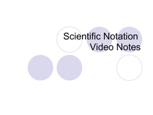 Scientific Notation Video Notes