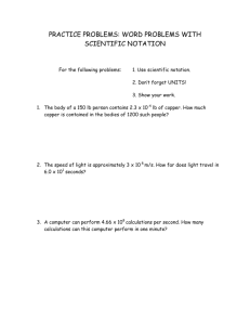 practice problems: word problems with scientific notation