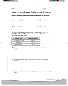 Lesson 2.3 Multiplying and Dividing in Scientific Notation