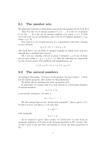 0.1 The number sets 0.2 The natural numbers