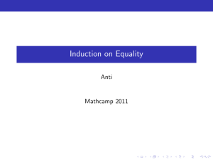 Induction on Equality - University of San Diego Home Pages