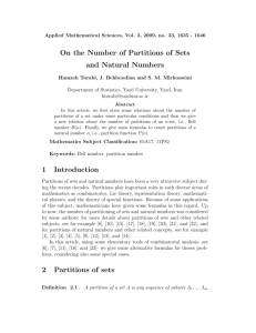 On the Number of Partitions of Sets and Natural Numbers