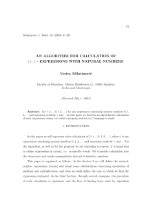 AN ALGORITHM FOR CALCULATION OF (+,·)