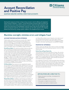 Account Reconciliation and Positive Pay