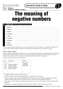 The meaning of negative numbers