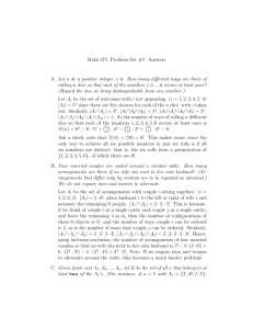 Math 475, Problem Set #7: Answers A. Let n be a positive integer