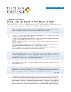 What Does the Right to Vote Mean to You?