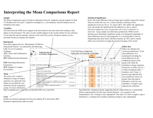 Interpreting the Mean Comparisons Report
