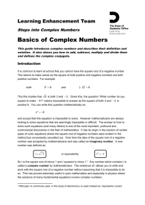 Basics of complex numbers - Portal