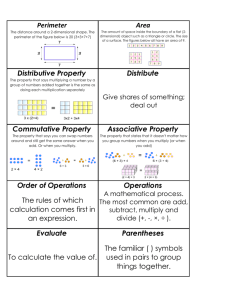 Perimeter Area Distributive Property Distribute Commutative